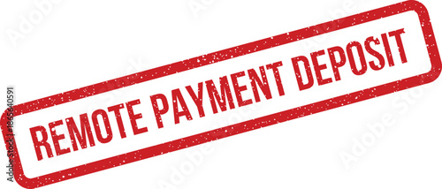 Textured rectangular stamp featuring the phrase Remote Payment Deposit for modern digital money transfers