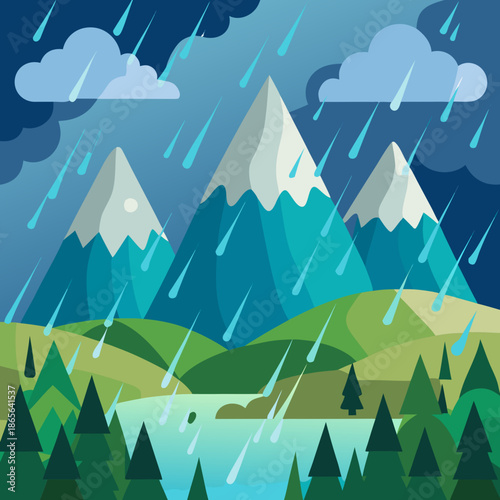 rain in the mountains
