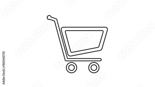 Modern shopping cart icon for e-commerce and retail use