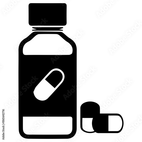 Medicine Bottle and Pills