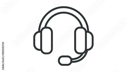 Modern headset with microphone for communication and technology