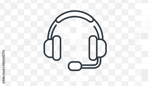 Modern headset with microphone for communication and support