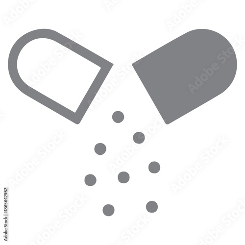 Open capsule with powder