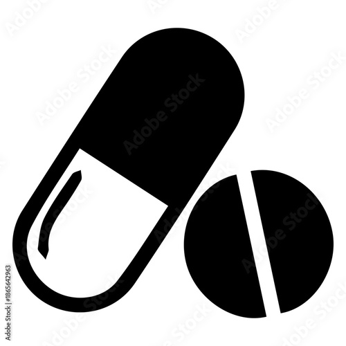 Capsule and pill icon