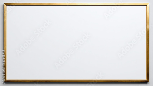 An empty golden framed picture, ideal for displaying art or a message. It provides an elegant presentation