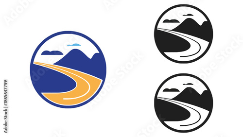 Journey's path unfolds through rolling hills and winding road, symbolizing progress and exploration