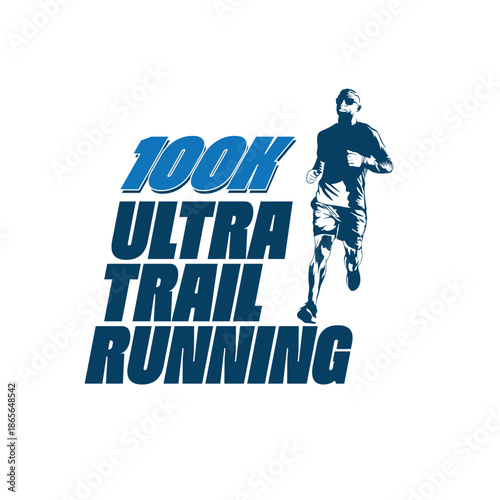 ultra trail running design logo vector image