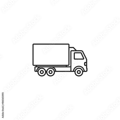 Small Delivery Truck on Road Preparing for Logistics and Transportation