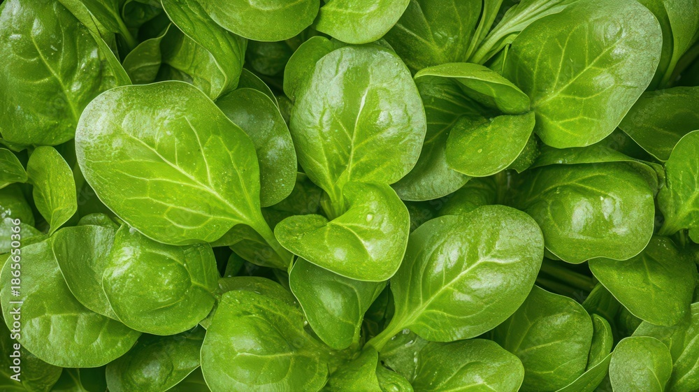 Fototapeta premium Closeup of Abundant Bright Green Water Lettuce Leaves