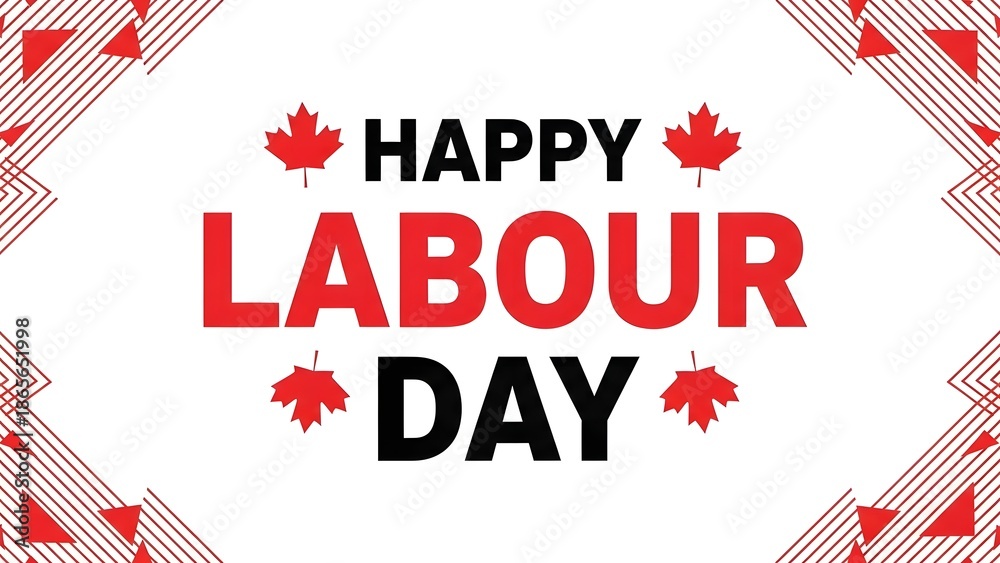 Obraz premium Happy labour day celebration with canadian maple leaves