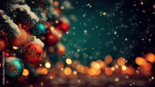 Red Baubles and Pine Branch...
