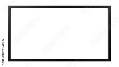 Sleek Black Rectangular Frame with Modern Design and Empty Interior on Transparant Background