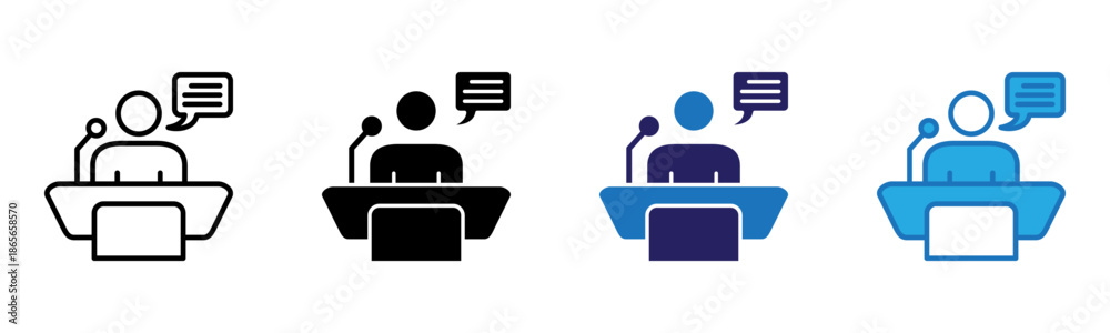Фотография Conference Icon Multi Style Vector Illustration