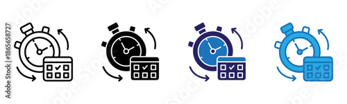 Deadline Icon Multi Style Vector Illustration