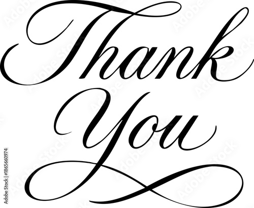 Thank You Banner Icon. Thank You for holiday Thanksgiving Day, vintage graphic, banner, poster. Greeting card calligraphy thank you, postcard for holiday Thanksgiving Day. Vector Illustration