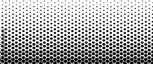 Black polygon halftone dots have a black and white effect. simple polygon.