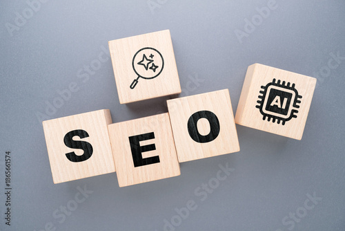 SEO Strategy Enhanced with Artificial Intelligence Concept