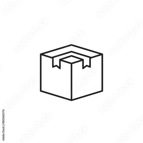Minimalist Illustration of a Cardboard Box for Packaging and Shipping