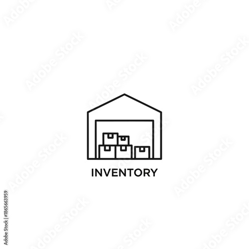 Free Download Modern Warehouse Inventory Storage Icon for Logistics and Supply Chain - GFXLoad