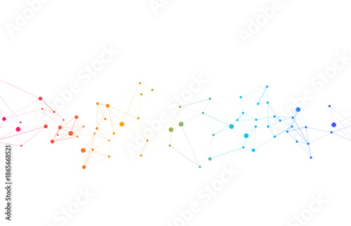 Abstract colorful network connections  Technology background design