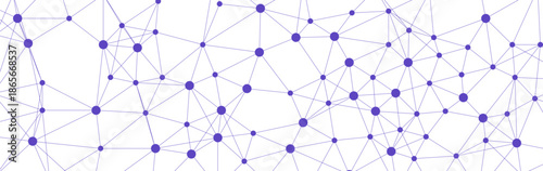 Abstract Network Connections  Purple Geometric Technology Banner