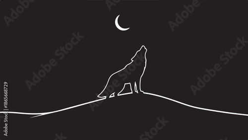wolf howling at the moon
