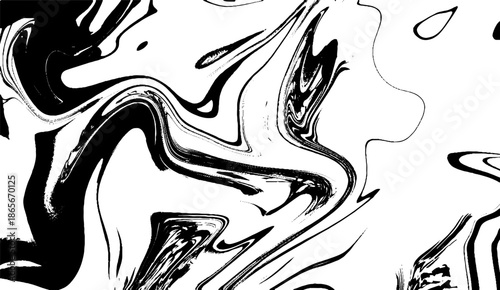 Abstract black and white fluid art swirls effect liquid marble vector illustration. Smooth elegant black satin texture. Luxurious marble background design. 