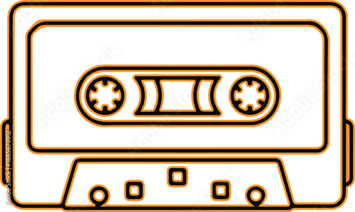Cassette tape icon design isolated white background
