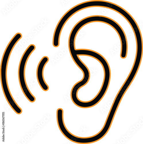 Ear icon listening symbol communication