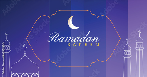 Minimalist ramadan kareem greeting card template, islamic background