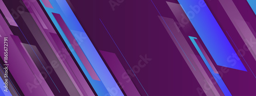 Modern and vibrant purple background with blue and purple geometric stripes. Perfect for graphic design projects and abstract backgrounds