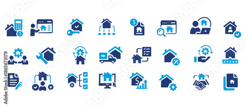 Real Estate and Property Management Icon Set: Vector Collection