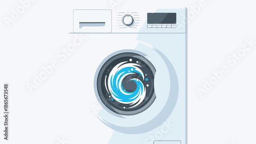 Illustration of a Modern Washing Machine Concept