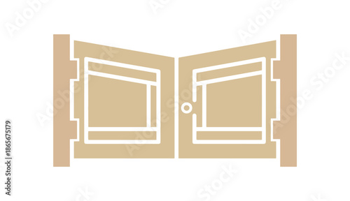 Single-colored gate icon. Front perspective. A straightforward vector graphic illustration. An isolated object set against a white backdrop. Isolate
