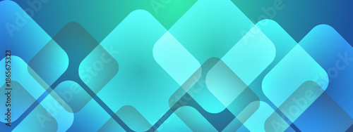 Abstract background design with overlapping squares in blue and green gradients, suitable for modern digital projects and creative presentations