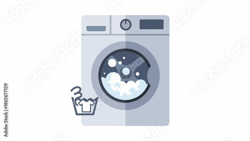 Washing Machine with Laundry Symbol for Easy, Clean Clothes