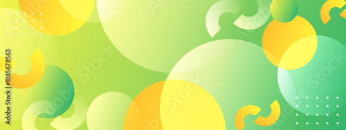 Gradient circles arcs and dots in yellow green a vibrant and modern abstract background suitable for web designs and digital illustrations