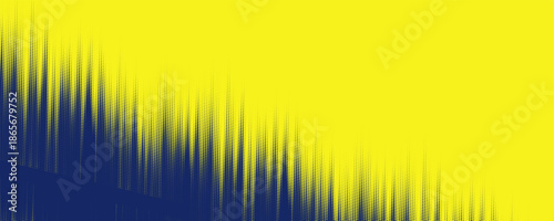 Abstract halftone background featuring a bold yellow field transitioning into deep blue tones with vertical dotted textures.