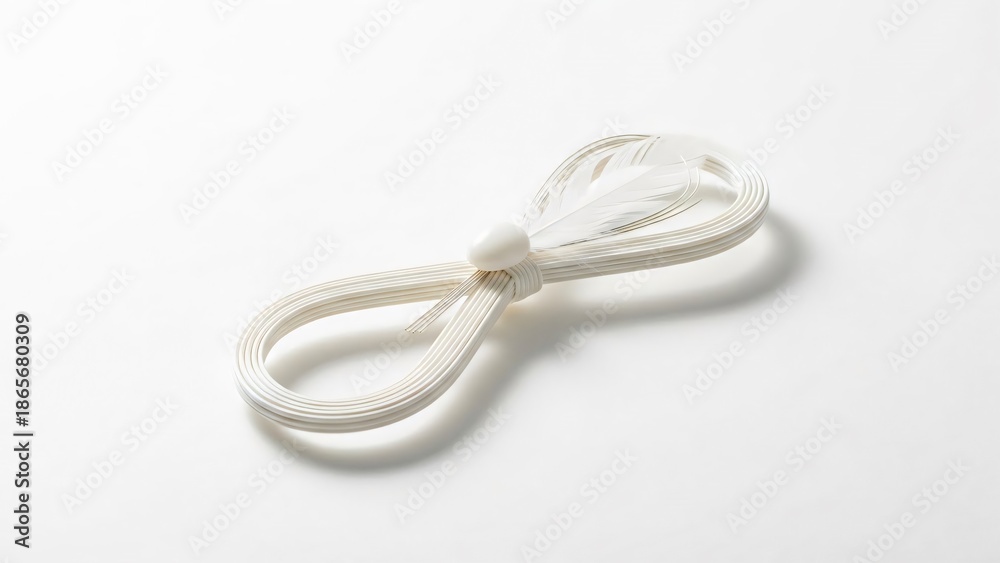 Naklejka premium White ribbon on white background