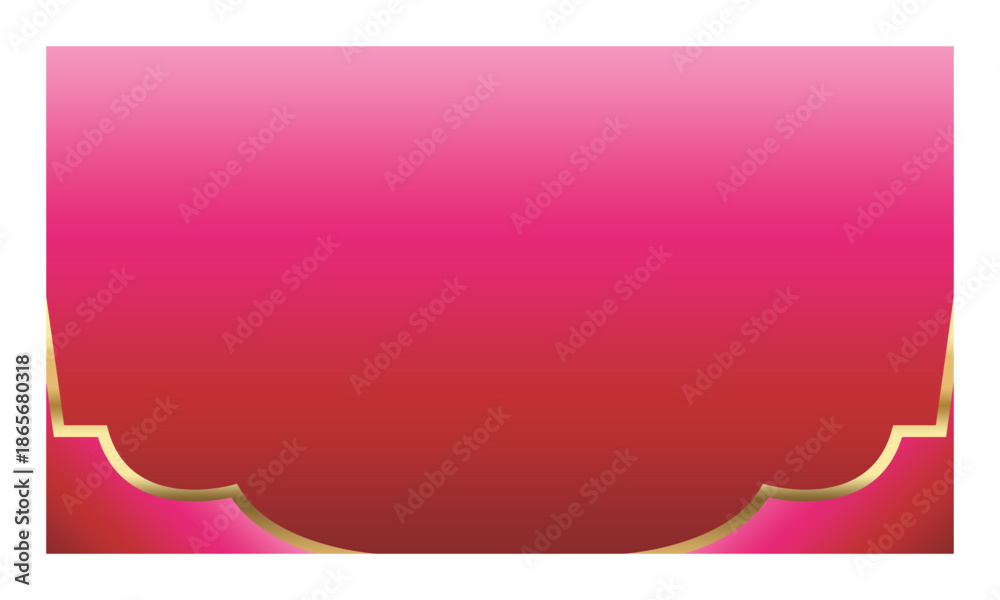 Obraz premium Elegant Ramadan Poster Design with Pink and Red Gradient and Golden Border Accents
