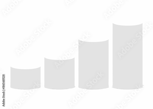 a gray bar chart with four bars of different heights