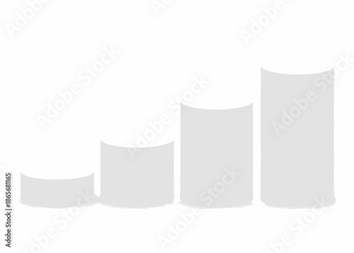 a gray bar chart on a white background with four bars of different heights