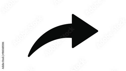 a black arrow pointing to the right on a white background