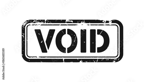 A black and white image of a void stamp on a plain background