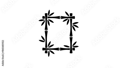 A minimalist bamboo frame on a clean white background in silhouette mode silhouette