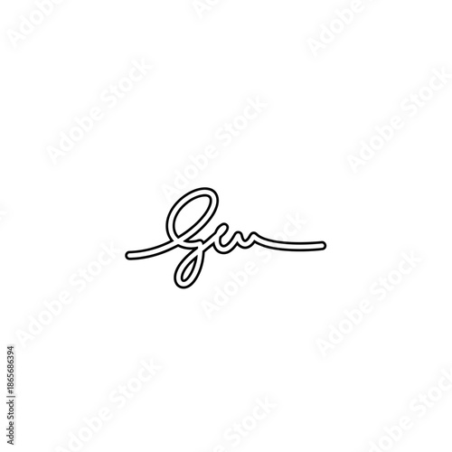 Close-up of a Handwritten Signature on White Background for Branding and Identity Design