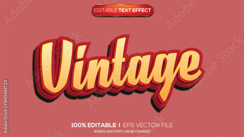 3D text effect vintage theme