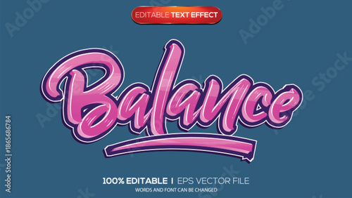 3D text effect balance theme