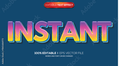 3D text effect instant theme