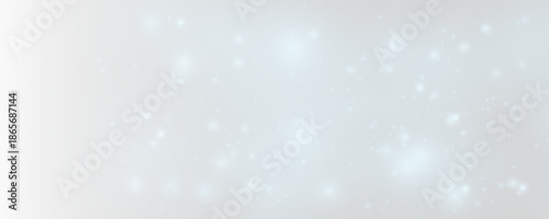Soft blue dust glows with shimmer and sparkle over glowing bokeh and blur. Twinkling particles, sparks, radiant highlights, and flare enhance Christmas mood. PNG vector illustration.